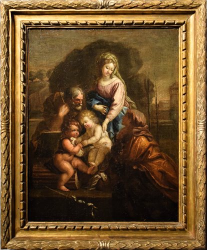 Sainte Famille avec saint Jean-Baptiste enfant et sainte Élisabeth.